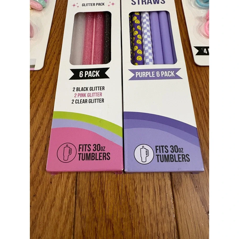 Char Charms Straw Toppers and Tumbler Straws Bundle for 30oz‎ 40oz Stanley Cups
